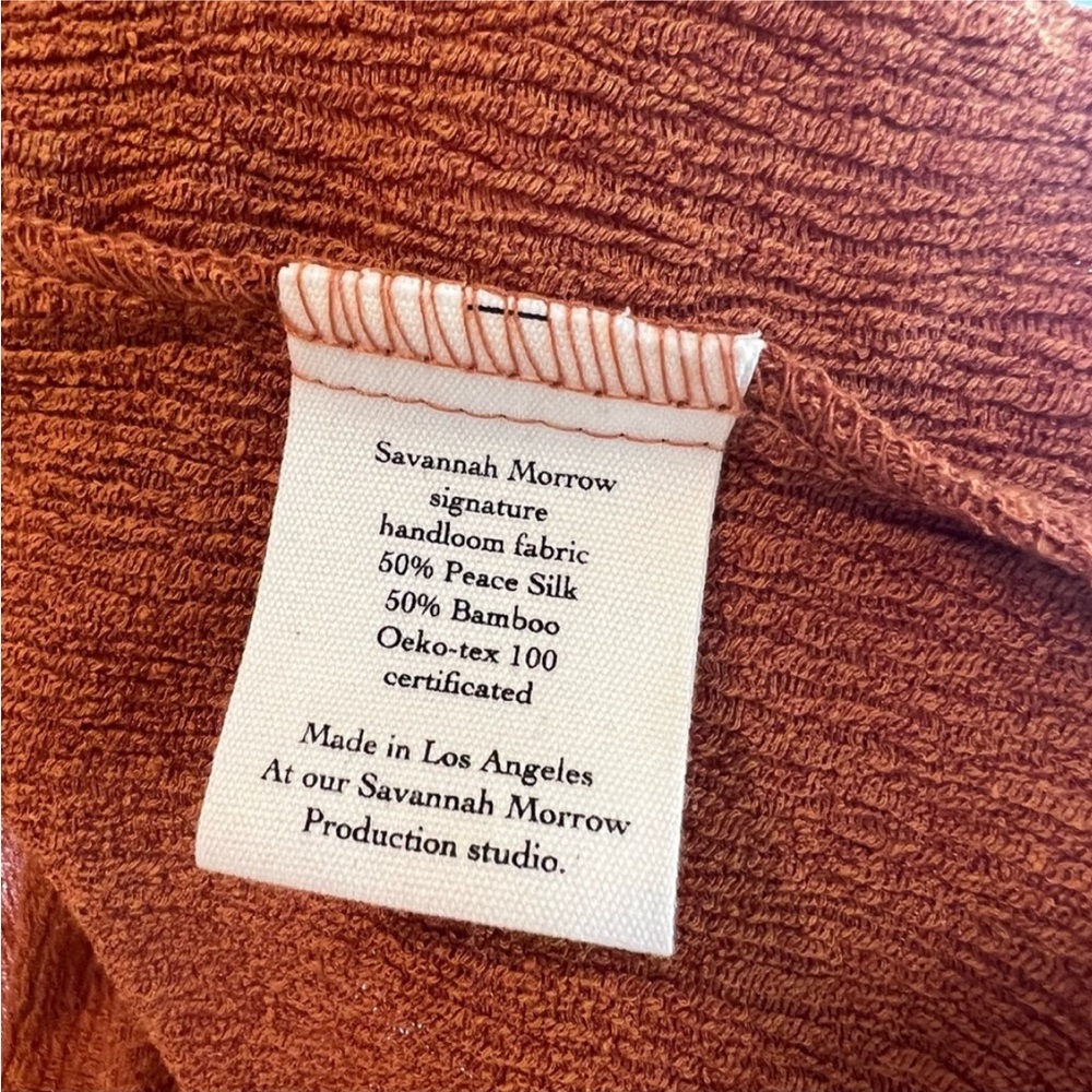 New! Savannah Morrow Vea Blouse Papaya Signature Handloom Fabric - Picture 2 of 8